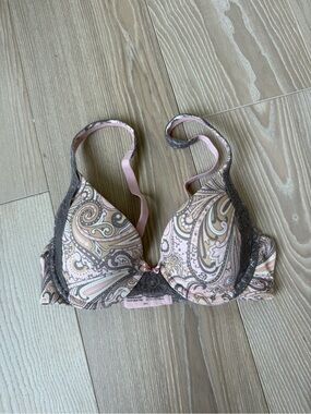 Soma Paisley embraceable Demi lace trim Underwire Bra in Pink and Brown